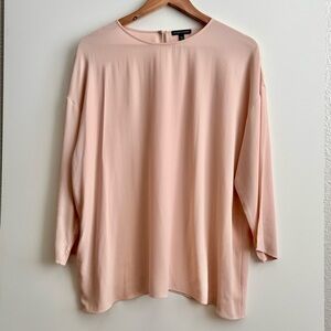 Eileen Fisher 100% Silk Blush Pink Top